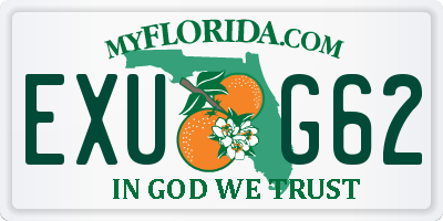 FL license plate EXUG62