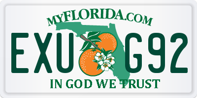 FL license plate EXUG92