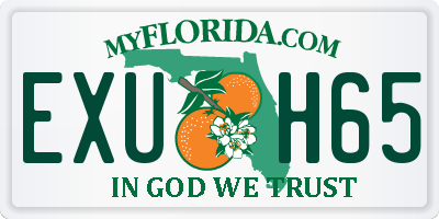 FL license plate EXUH65