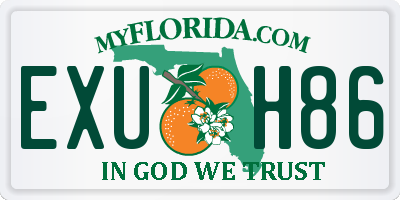 FL license plate EXUH86