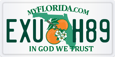 FL license plate EXUH89