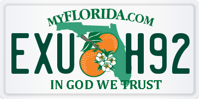 FL license plate EXUH92