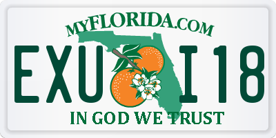 FL license plate EXUI18