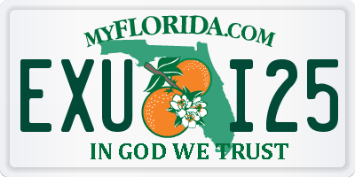FL license plate EXUI25