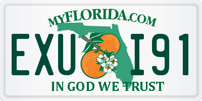 FL license plate EXUI91
