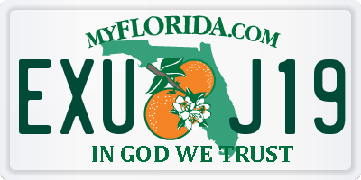 FL license plate EXUJ19