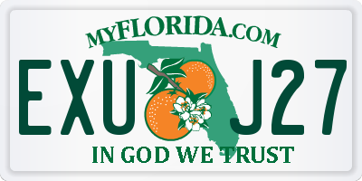 FL license plate EXUJ27