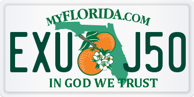 FL license plate EXUJ50