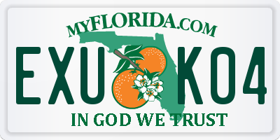 FL license plate EXUK04