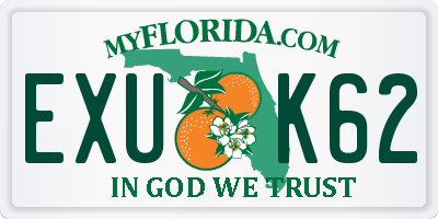 FL license plate EXUK62
