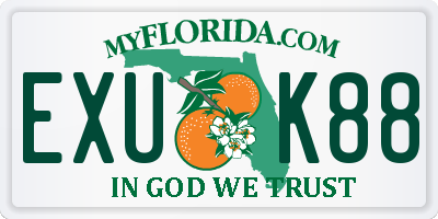 FL license plate EXUK88