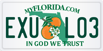 FL license plate EXUL03