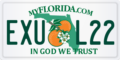 FL license plate EXUL22