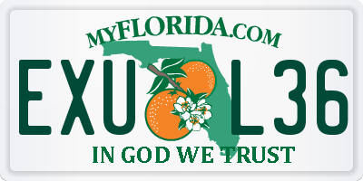 FL license plate EXUL36