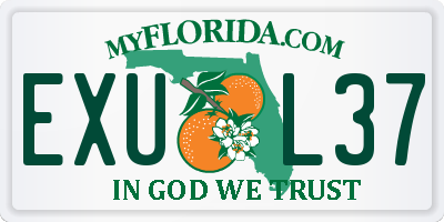 FL license plate EXUL37