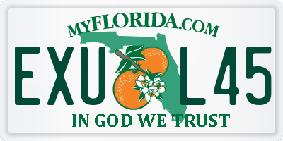 FL license plate EXUL45