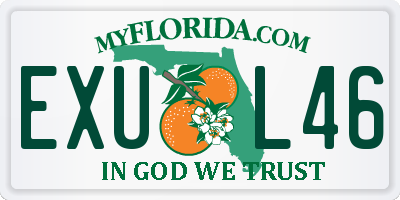 FL license plate EXUL46