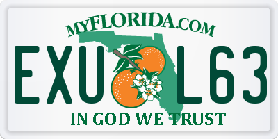 FL license plate EXUL63