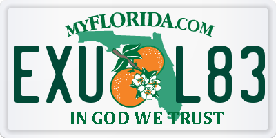 FL license plate EXUL83