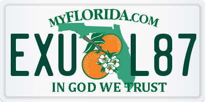 FL license plate EXUL87