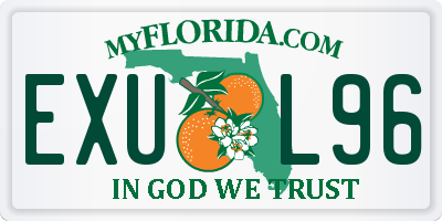 FL license plate EXUL96