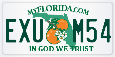 FL license plate EXUM54