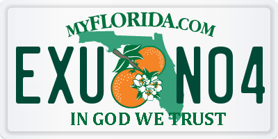 FL license plate EXUN04