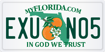FL license plate EXUN05