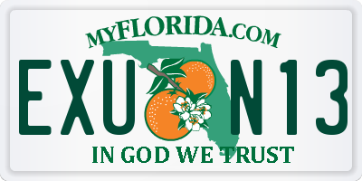 FL license plate EXUN13