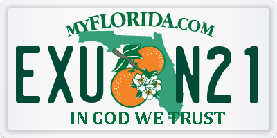 FL license plate EXUN21