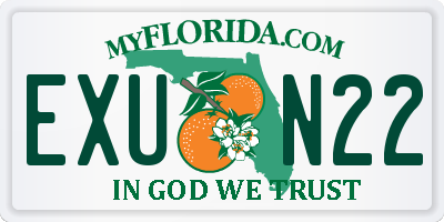 FL license plate EXUN22