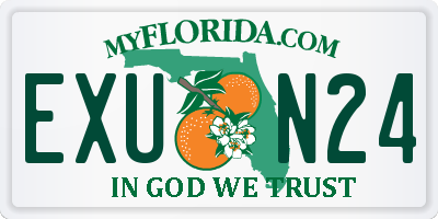 FL license plate EXUN24