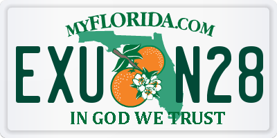 FL license plate EXUN28
