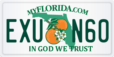 FL license plate EXUN60