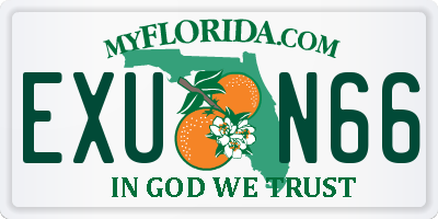 FL license plate EXUN66