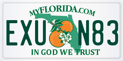 FL license plate EXUN83
