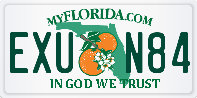FL license plate EXUN84