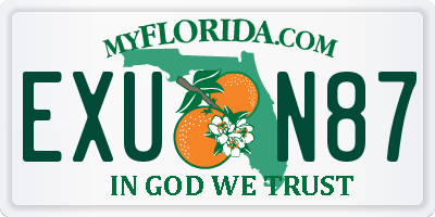 FL license plate EXUN87