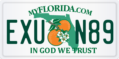 FL license plate EXUN89