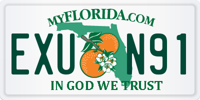 FL license plate EXUN91