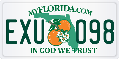 FL license plate EXUO98