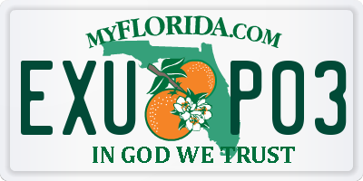 FL license plate EXUP03