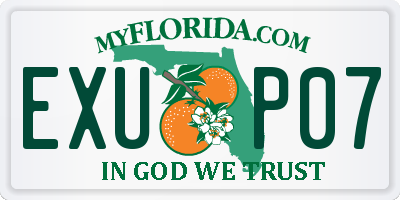 FL license plate EXUP07