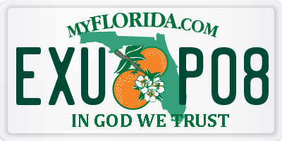 FL license plate EXUP08
