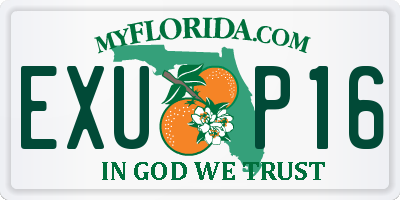 FL license plate EXUP16
