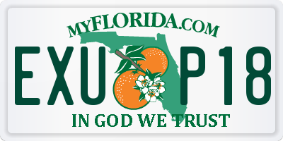 FL license plate EXUP18
