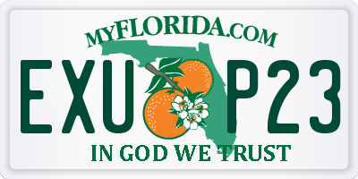 FL license plate EXUP23