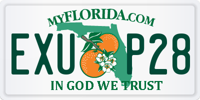 FL license plate EXUP28