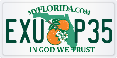 FL license plate EXUP35