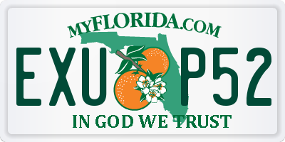 FL license plate EXUP52